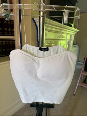 Padded white camisole crop top